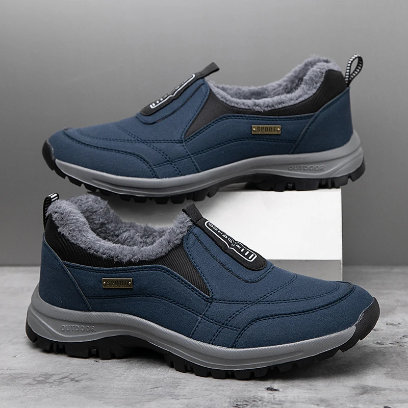 Winter Plus Samt-Sneaker für Herren, große Größen 49 50, rutschfeste Outdoor-Freizeitsportschuhe, bequeme, leichte Herren-Wanderschuhe – Detail 2