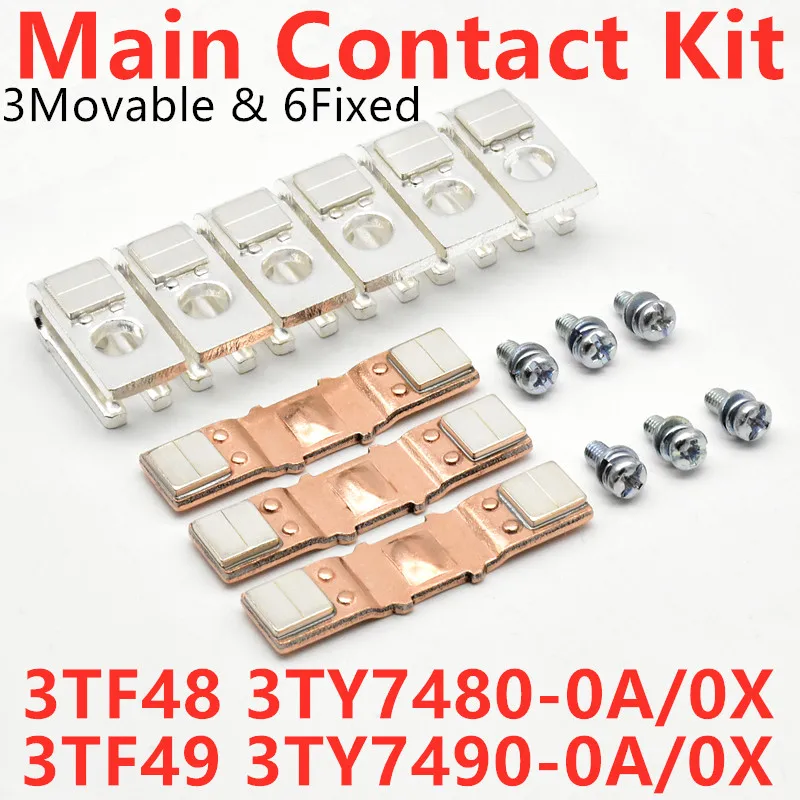 Main Contact Kit 3TY7480-0A for 3TF48 Contactor Moving and Static Contacts Set Spare Parts CJX1-75/22 Accessories Replacement