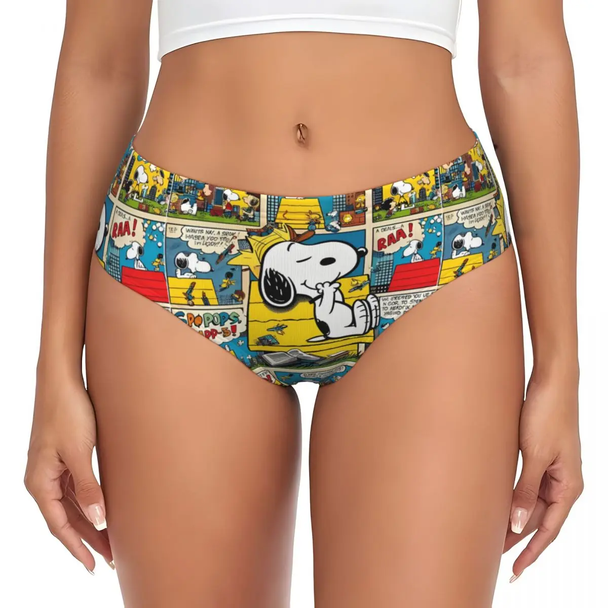 Women's Kawaii Underwear Brief Peanuts Comic Characters Snoopy Merch Soft Cartoon Animals Ladies Panties Briefs