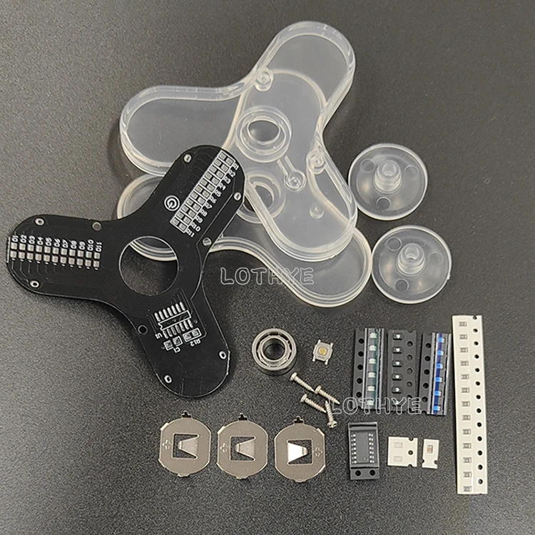LED Fingertip Gyro DIY Electronics Kit 3 Leaves Flash Rotating Gyro Soldering Assembly Practice
