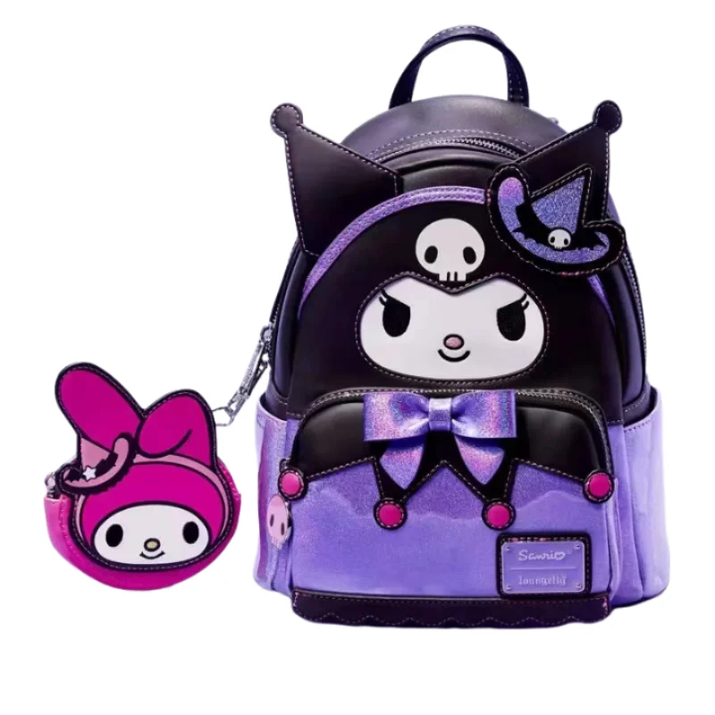 Sanrio Series Purple Kuromi My Melody Backpack Creative Backpack Storage Stationery Leather Mini Student Backpack Christmas Gift