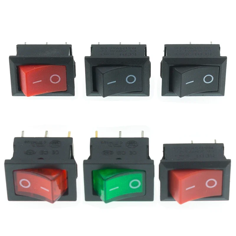 KCD1-101 boat car rocker switch 6A/10A on-off 250VAC 6A/125vac 10A with LED light 220V