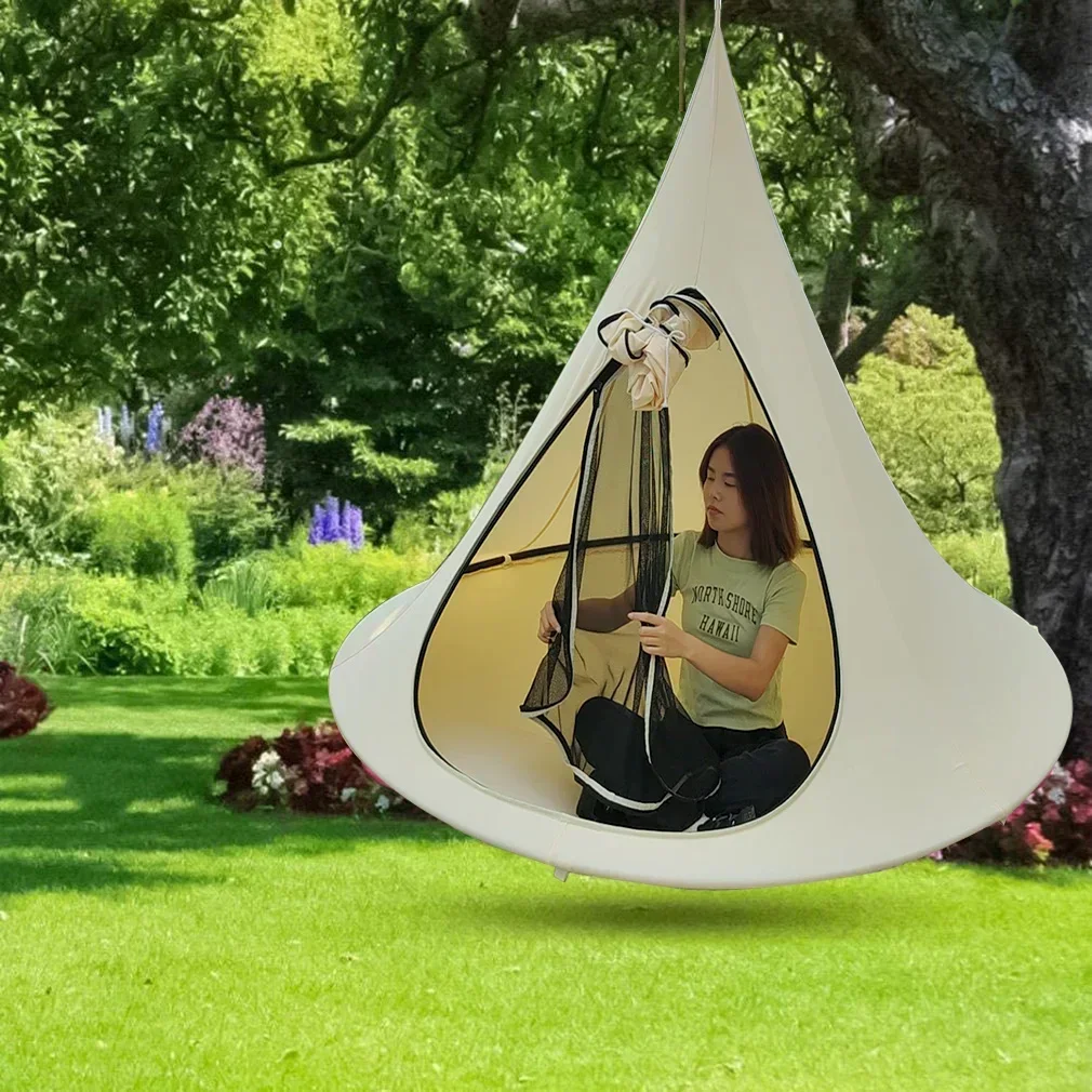 1.8M Ant- mosquito Teepee Tent Flying Saucer Hammock Round Waterproof Hanging Chair Hanging Sofa Bed Lightweight Toy