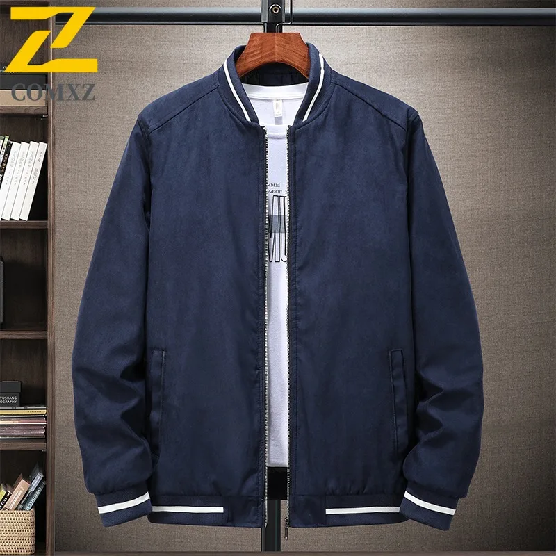 

COMXZ Mens Varsity Jacket Windproof High Quality Baseball Collar Outdoor Hiking Camping Trench Coat Travel Comfortable Outerwear