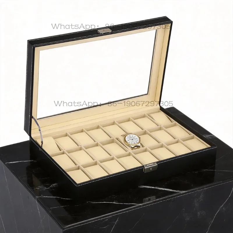24-digit window opening watch storage box watch leather case display box watch storage box