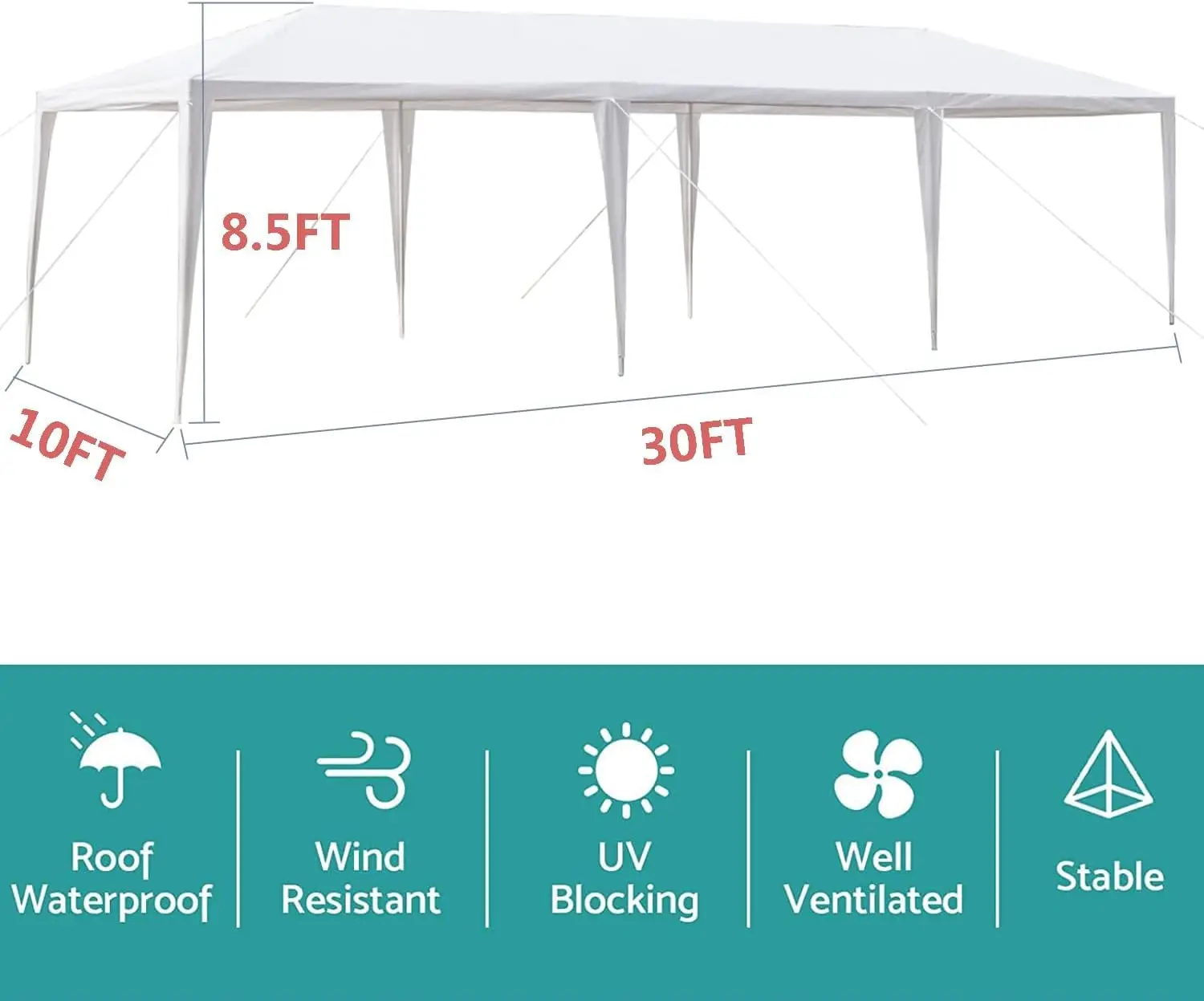 Outdoor Gazebo Canopy Wedding Party Tent Camping Shelter Commercial Instant Shelter Waterproof Tent with Removable Side Walls