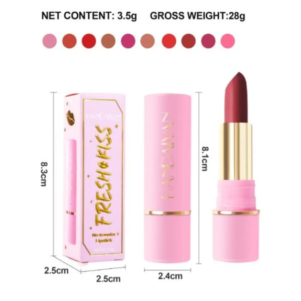 Waterproof Matte Lipstick New Long Lasting Velvet Matte Lip Gloss Non-sticked Cup Matte Moisturizing Lipstick