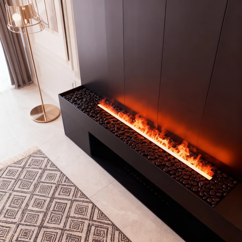 مدفأة بخار لهب ثلاثية الأبعاد حديثة بجهاز تحكم عن بعد مدفأة كهربائية صامتة رذاذ الماء مدفأة كهربائية مزيفة Biyо Kommin Chimenea #4