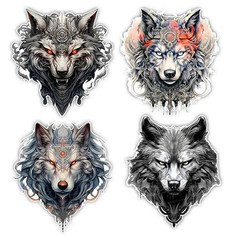 Ferocious Wolf Head Car Sticker Vinyl Decal Waterproof Rear Window Motorcycle Camper Bumper Truck Laptop Decoration SH607