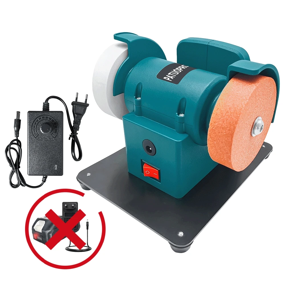Dual-Wheel Mini Grinder Handheld PolisherCordless Electric Bench Grinder 100/120 Mesh Wheels For Makita 18V Battery(No Battery)