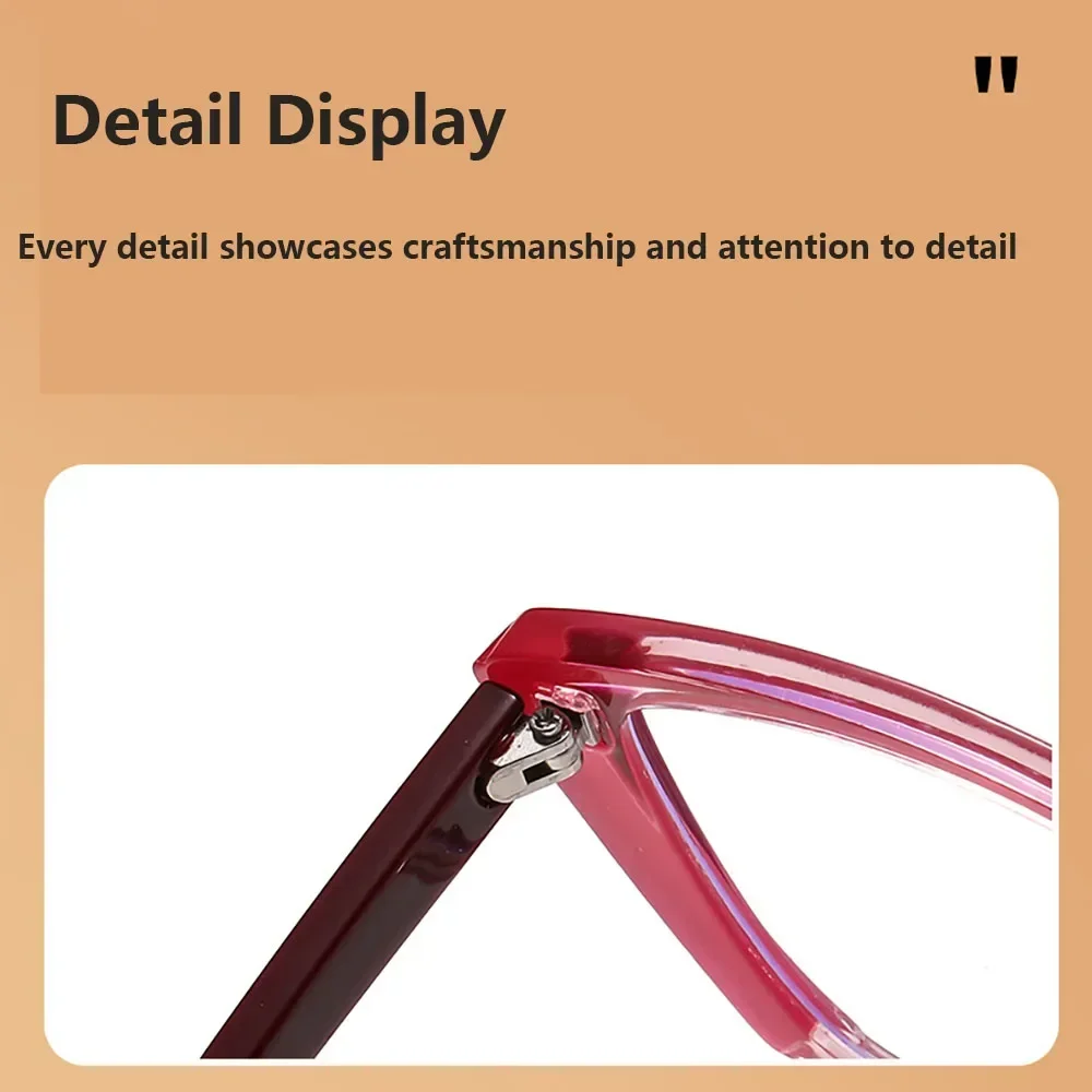 نظارات قراءة عين القطة الملونة للنساء الضوء الأزرق حجب إطار كبير طول النظر الشيخوخي مع الديوبتر + 1.0 إلى + 4.0 #4