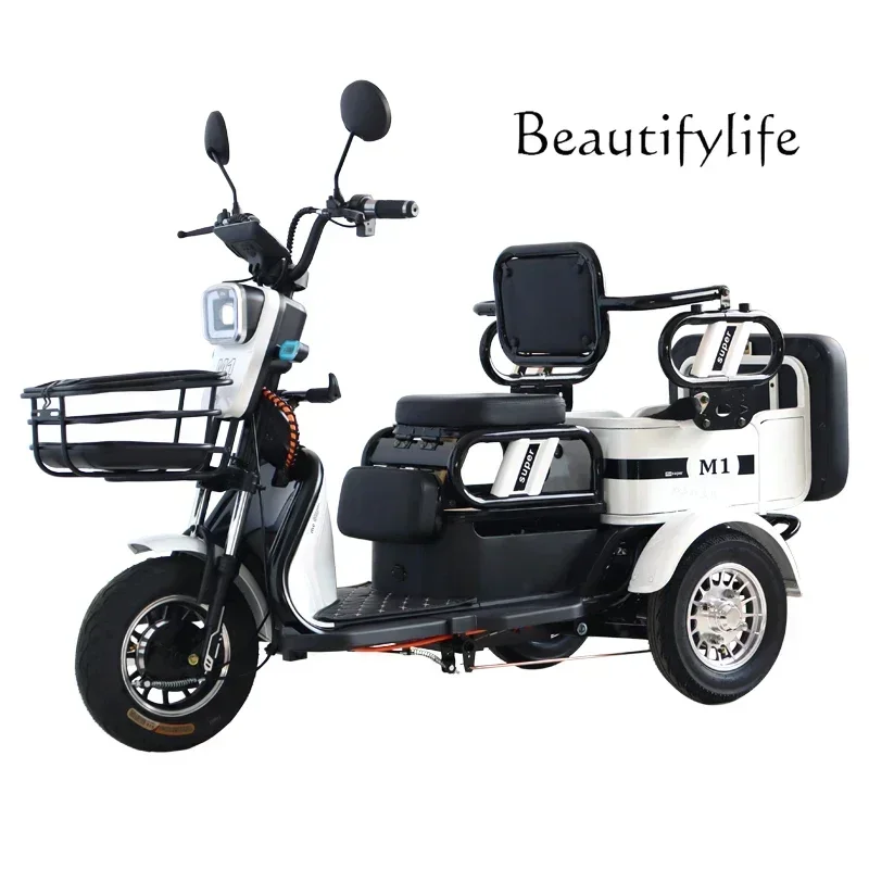 

Electric vehicle household passenger and cargo dual-purpose battery car leisure scooter can seat three peopleL