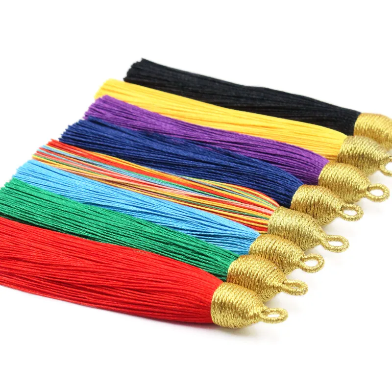 2Pcs/Pack 85mm Mini Golden Hat Cotton Tassel DIY Party Clothing Jewelry Earrings Home Curtain Decorate Accessories Materials