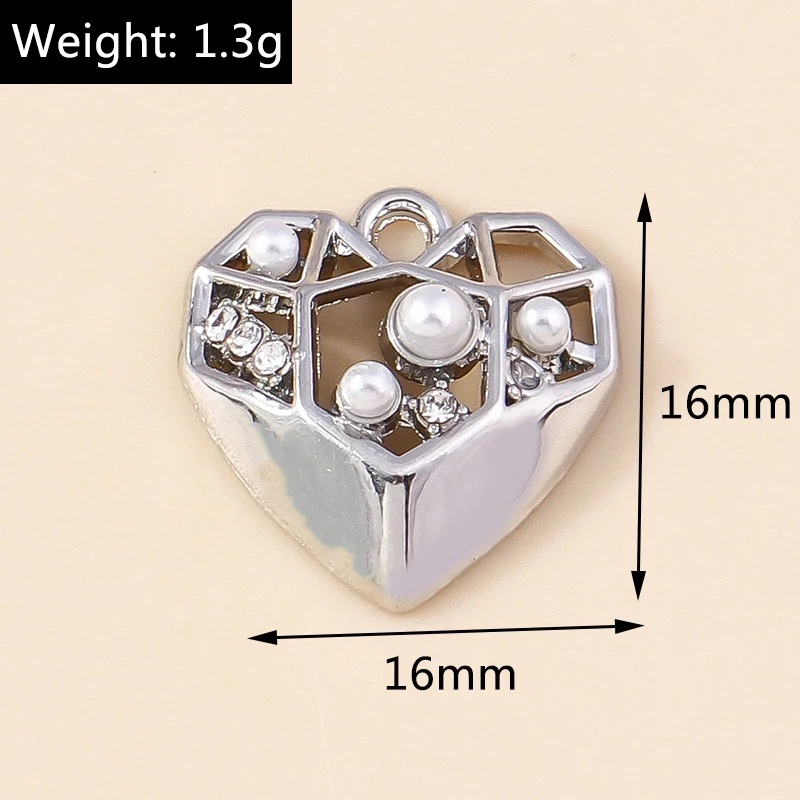 Leslie 5 Stück exquisite Kristall-Liebesherz-Anhänger für DIY-Schmuckherstellung, handgefertigte Halskette, Armband, Ohrringe, Charms – Detail 23