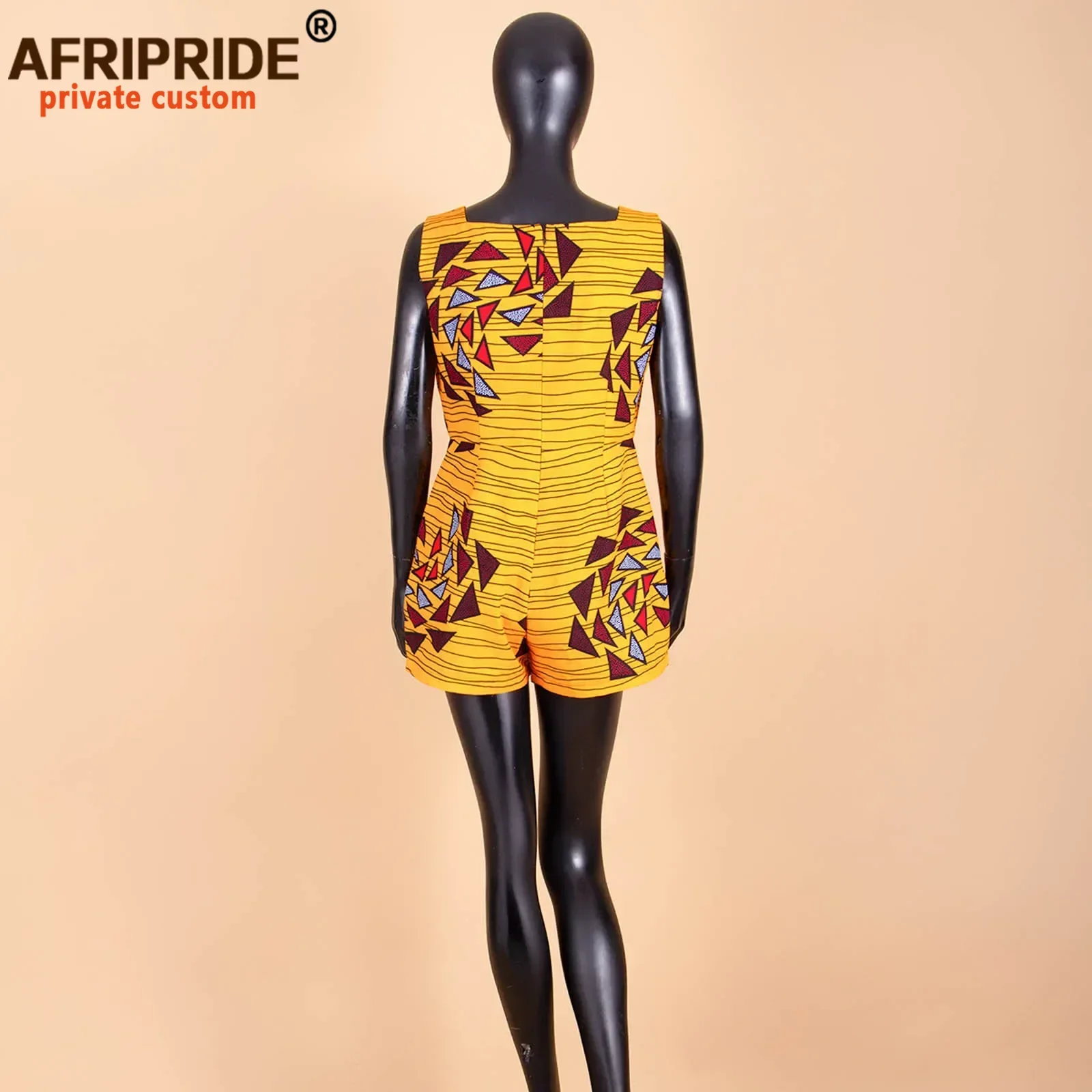 2026 African Fashion Playsuits for Women AFRIPRIDE Tailor Made Plus Size Prime Sleeveless Women Casual Cotton Playsuits A1929003