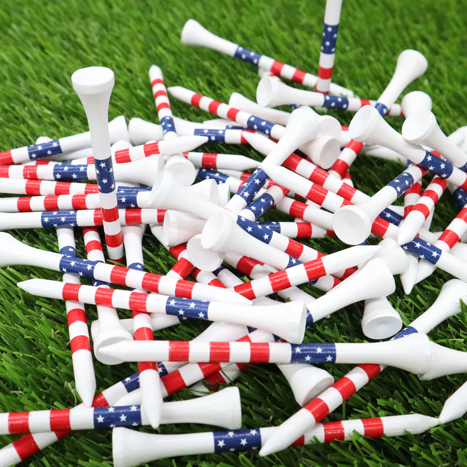 50 stuks bamboe golftees - 3 1/4 en 2 3/4 inch duurzame houten tees voor Driving Range en oefenmatten