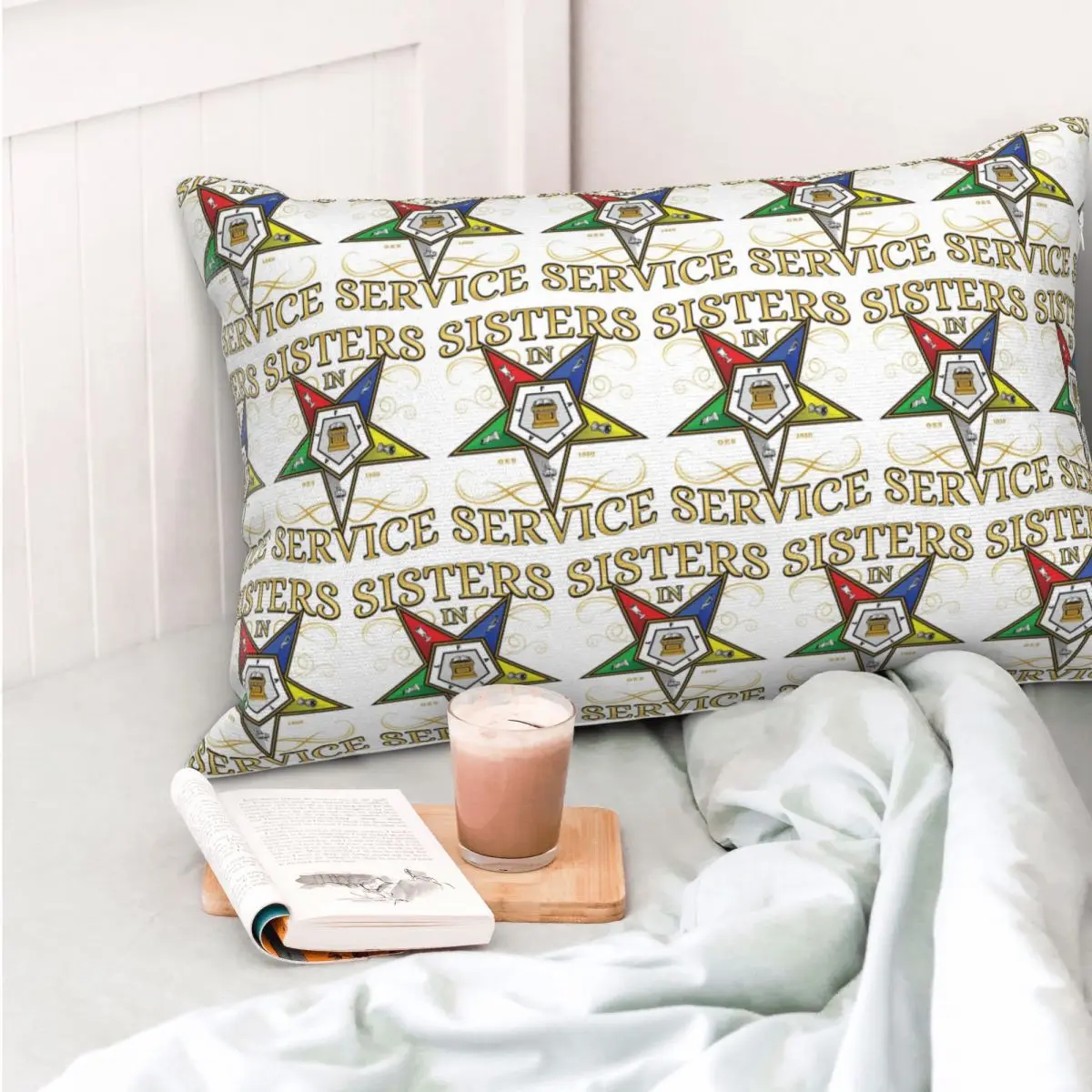 

OES Emblem Order Of The Eastern Star Rectangle Pillowcase Cushion Cover Decorative Bedroom Bed Home Comfort Throw Pillow