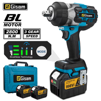 Gisam 2800N.M Torque Brushless Electric Impact Wrench 1/2 inch Screwdriver Cordless Wrench Power Tool For Makita 18V Battery Pin