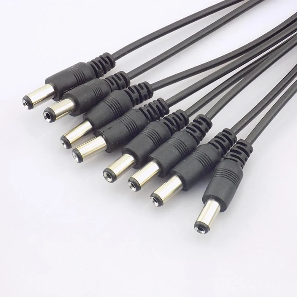 10pcs 1 Female to 8 Male Splitter Cable Plug adapter connector wire 12V DC Power Supply Adapter for Camera led strip light D6