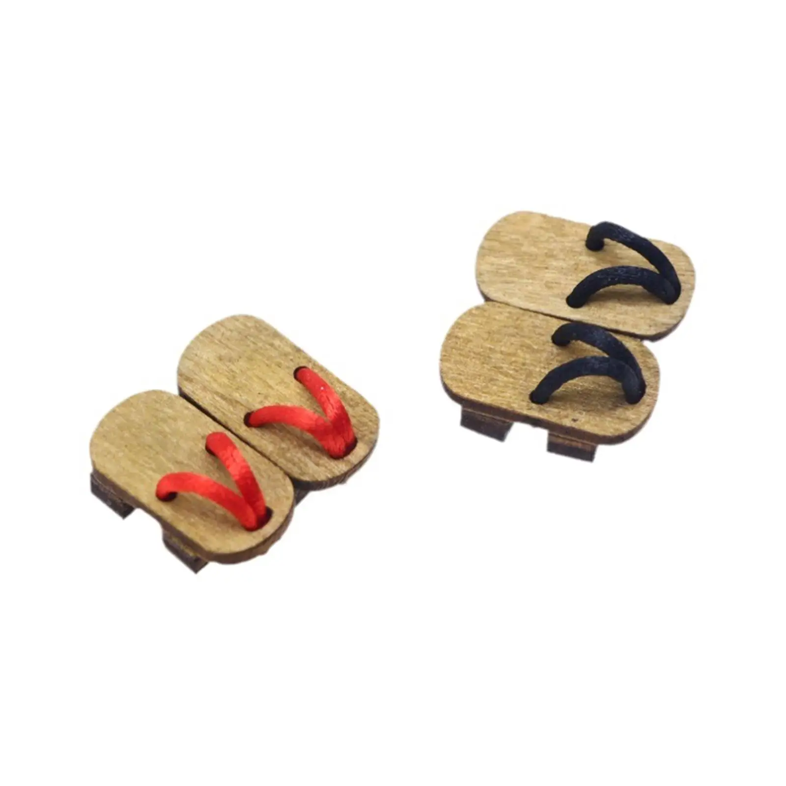 รองเท้าไม้จิ๋วสำหรับบ้านตุ๊กตา ขนาด 1:12 จำนวน 6 คู่ 4 ชิ้น อุปกรณ์ตกแต่งบ้านตุ๊กตา