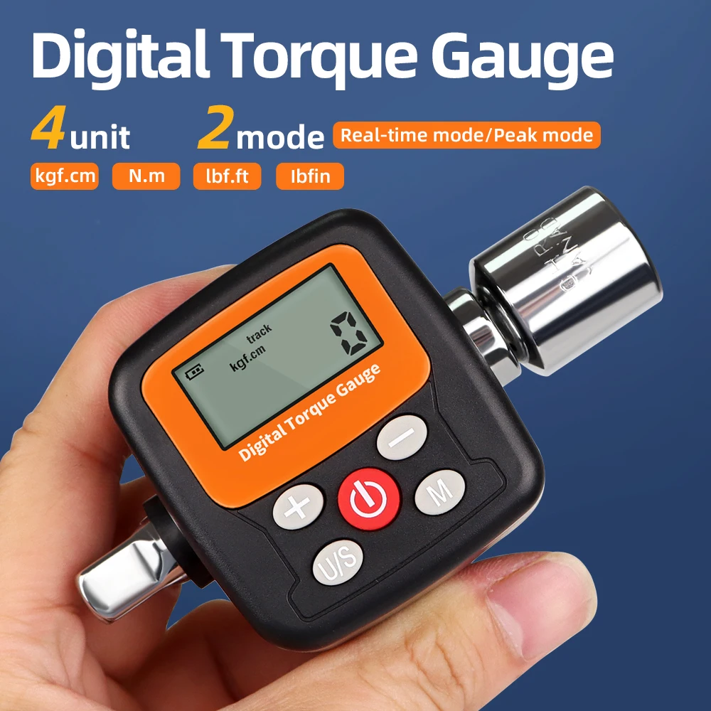 Digital Torque Wrench Adapter Precision Electronic Torque Meter with LCD Display Bike Car Repair Tools Includes 1/2'' 1/4 3/8''