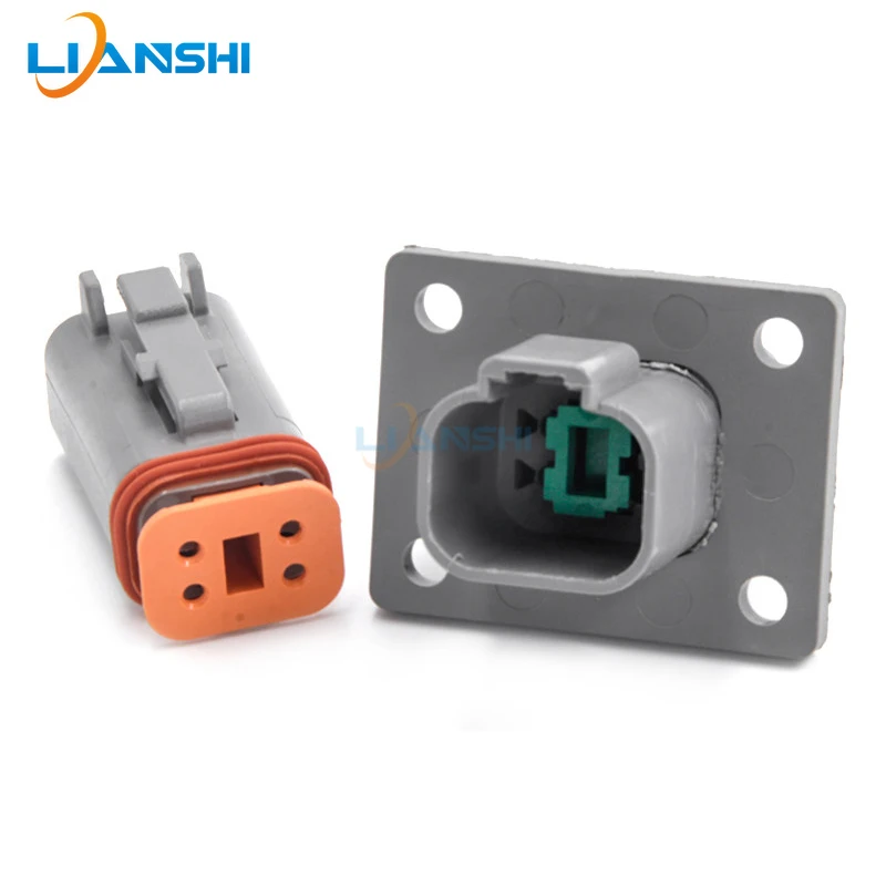 4Pin DT06-4S DT04-4P-L012 Flange Mount Waterproof Connector Kit For Truck Const Agric Heavy Equipment Vehicle Cable Harness Sets