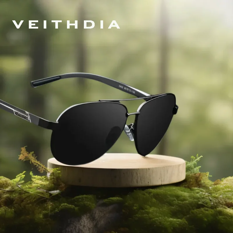 VEITHDIA العلامة التجارية الجديدة الاستقطاب النظارات الشمسية المعدنية UV400 عدسة الإطار المعدني الرياضة في الهواء الطلق القيادة نظارات واقية للذكور FH2605