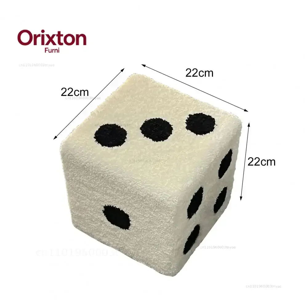 Creative Cubic Imitation Lamb Wool Funny Shoes Stool Bedroom Decorative Dices Stool Living Room Mobile Furniture Home