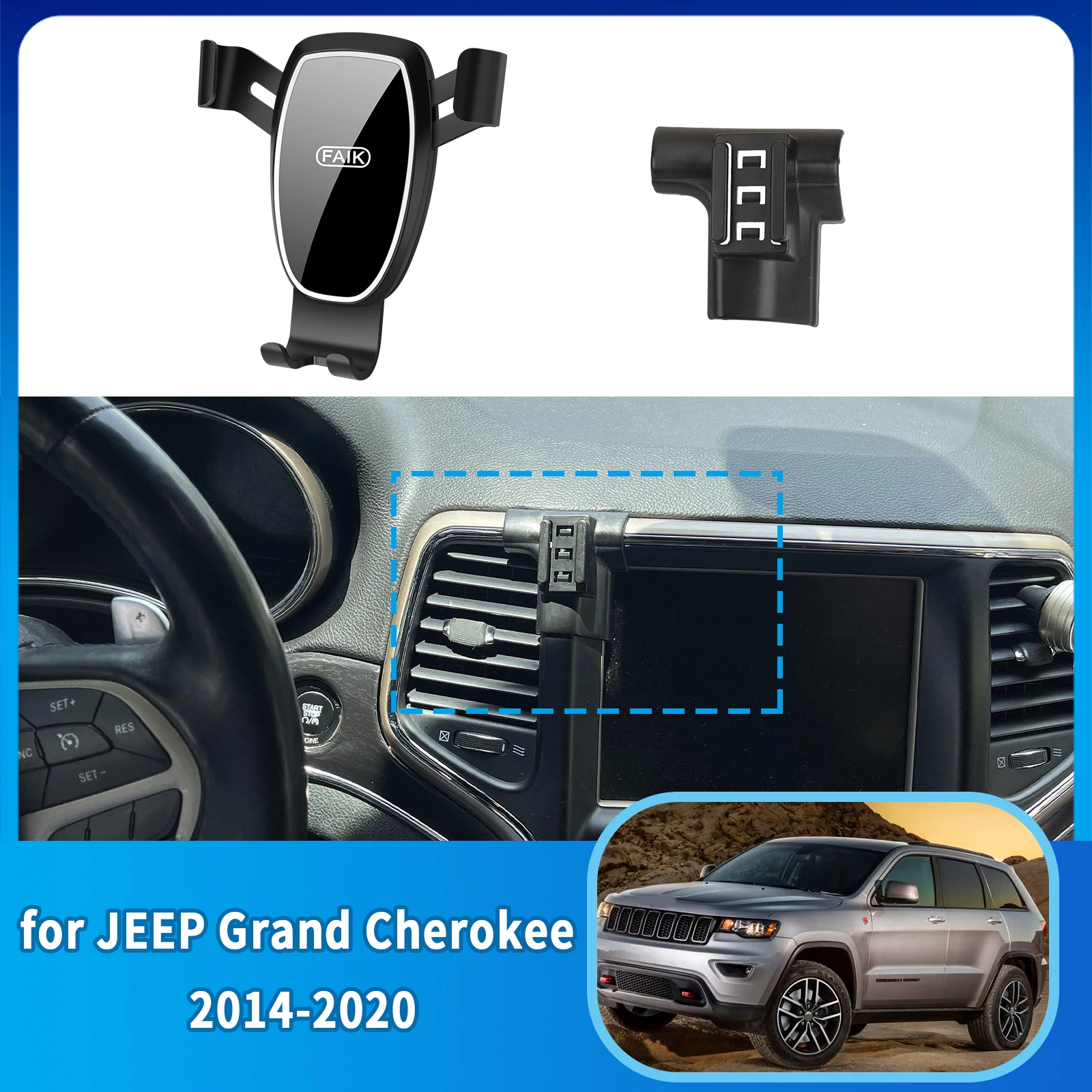 

Car Mobile Phone Holder for JEEP Grand Cherokee 2014~2020 Accessories GPS Bracket Navigation Stand Auto