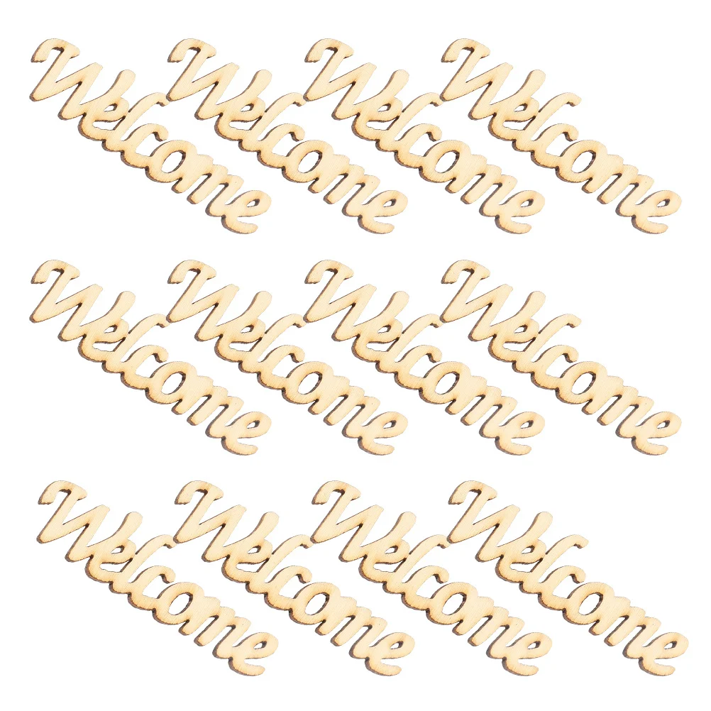 

60Pcs Wooden English Word Cutouts Blank DIY Painting Craft Pieces for Wedding Party Birthday Wall Decoration Graffiti Chips