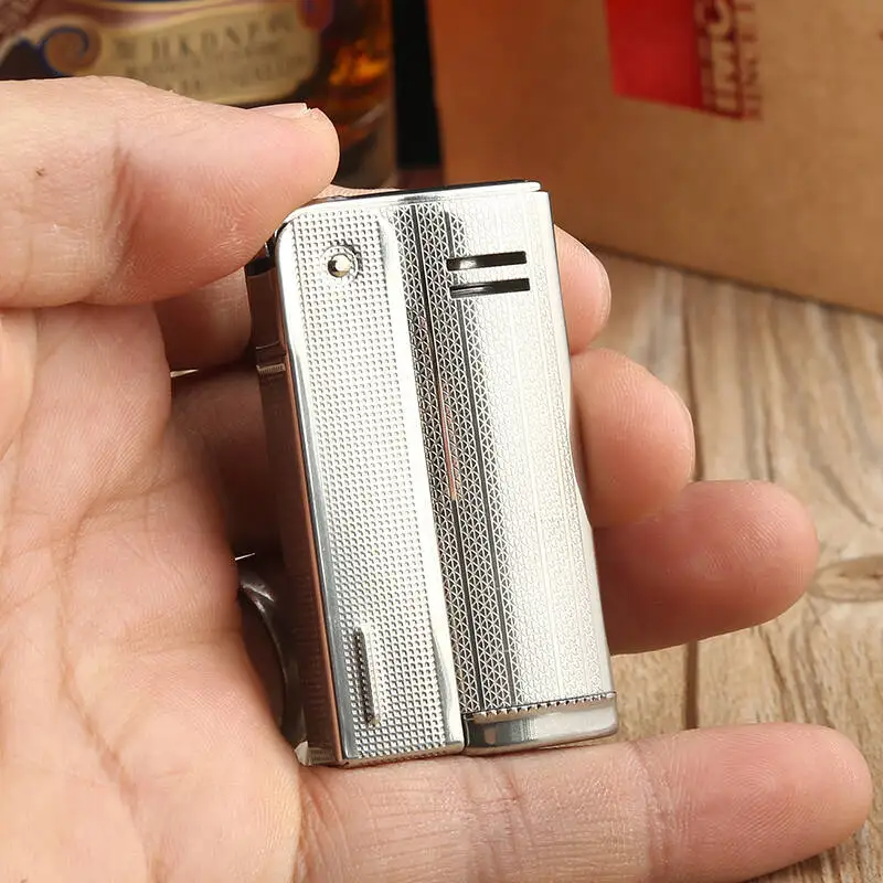 IMCO Stainless Steel Oil Refueling Gasoline Lighter 6800 Golden Silver Nostalgic Men\'S Cigarette Lighter