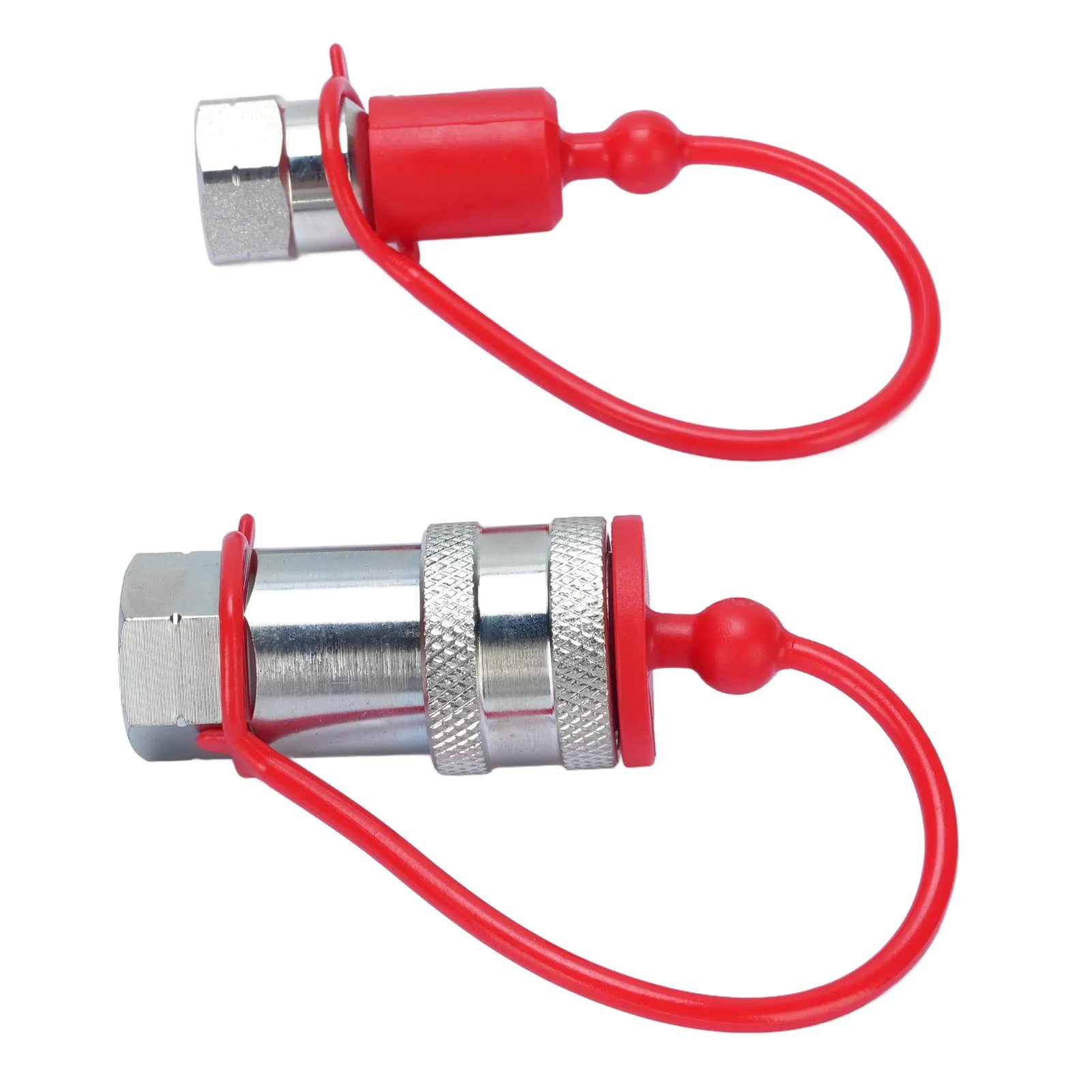 2 Pcs Hydraulic Quick Connect Coupler Set 1/4 Inch NPT ISO7241-A Hardened Steel Hydraulic Quick Couplings with Dust Cap