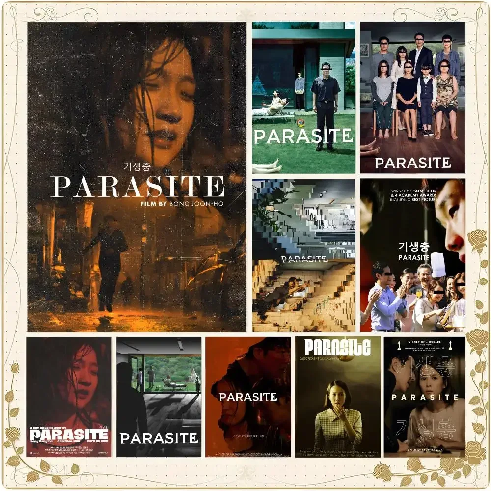 Film Black Comedy Parasite Poster Framed Wall Art Painting for Living Room Interior Decor and Gift Options