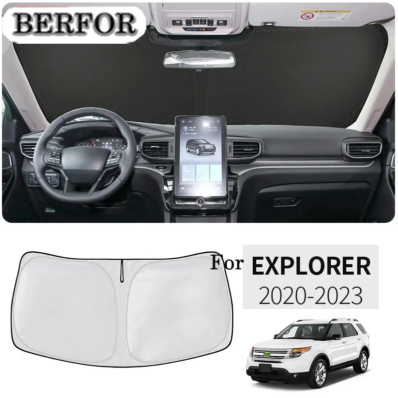 

For Ford Explorer 2020-2023 Car Styling Nano-Insulat Windshield Sunshade Front Window Sun Shade Visor Auto Interior Accessories