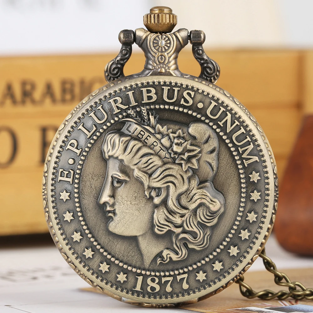 Fashion Queen Victoria Pattern Pocket Watch Men Retro Bronze Quartz Fob Watch Women Classic Alloy Necklace Pendant Watches Gifts