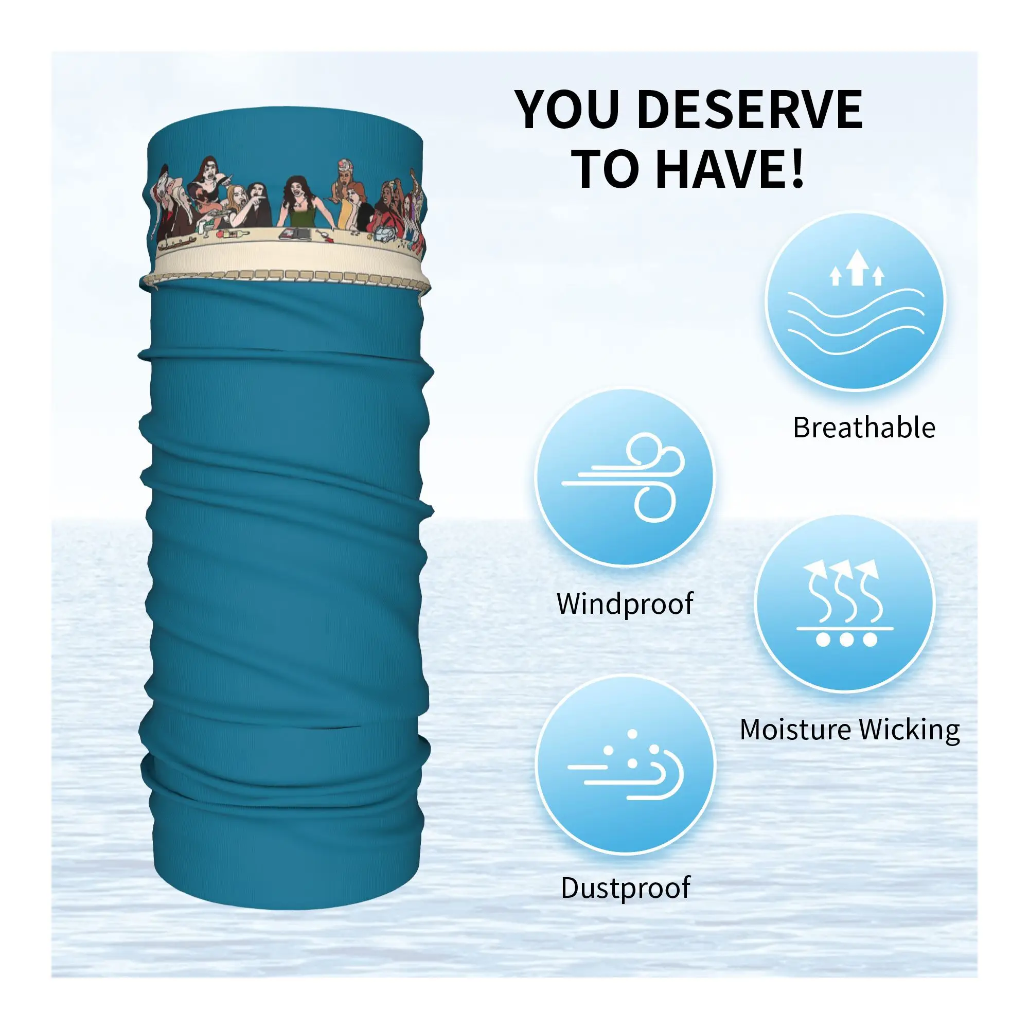 العشاء الأخير لربات البيوت الحقيقية باندانا غطاء الرقبة قناع مطبوع وشاح متعدد الوظائف أغطية الرأس الرياضة في الهواء الطلق للجنسين الكبار