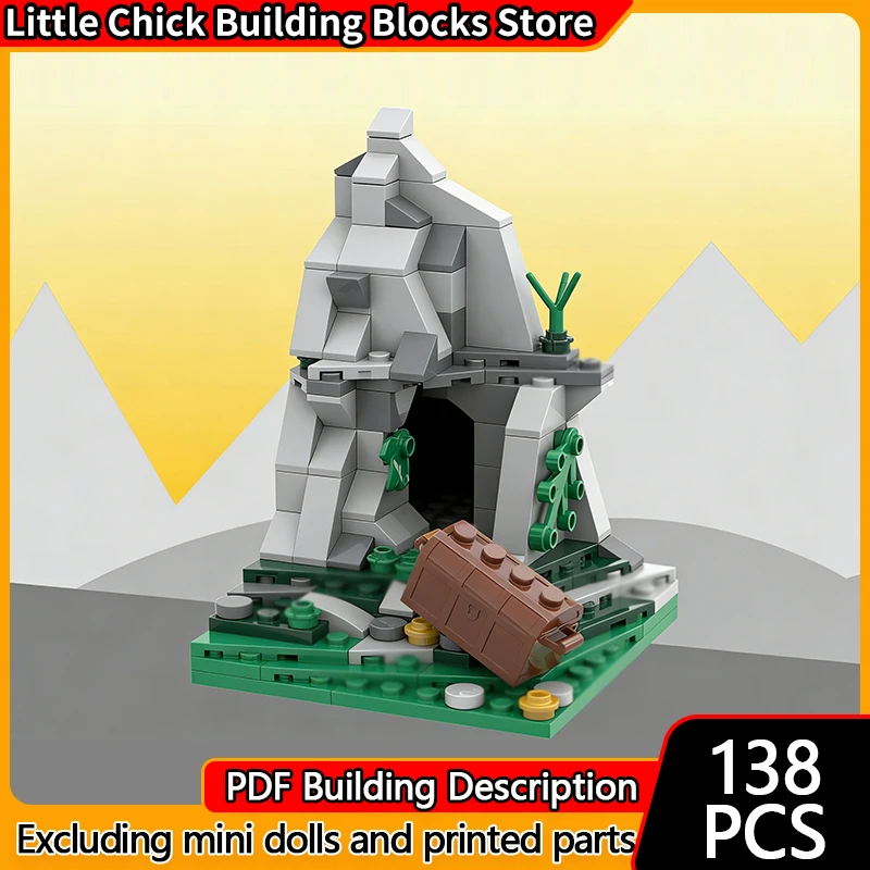 

Medieval Castle Model MOC Building Bricks Rock Cave Hideout Modular Technology Children Holiday Gifts Assemble Toys Suit