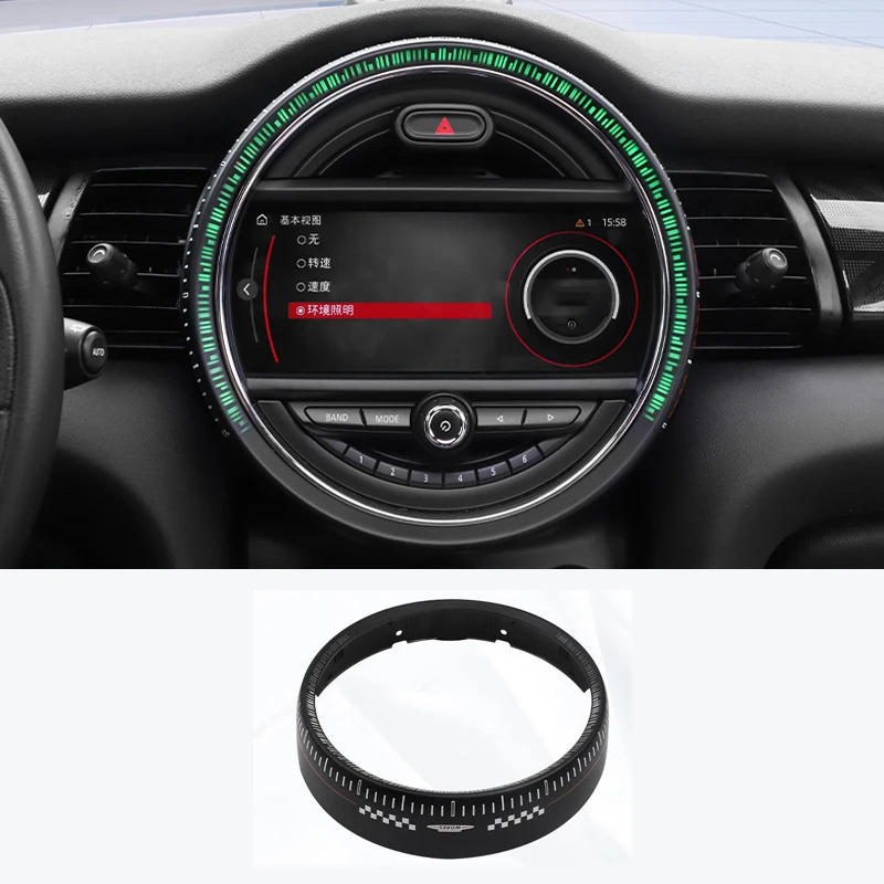 Car Central Control Screen Decorative Ring JCW Modification Frame For BMW MINI ONE Cooper S JCW F55 F56 F57 Interior Accessories