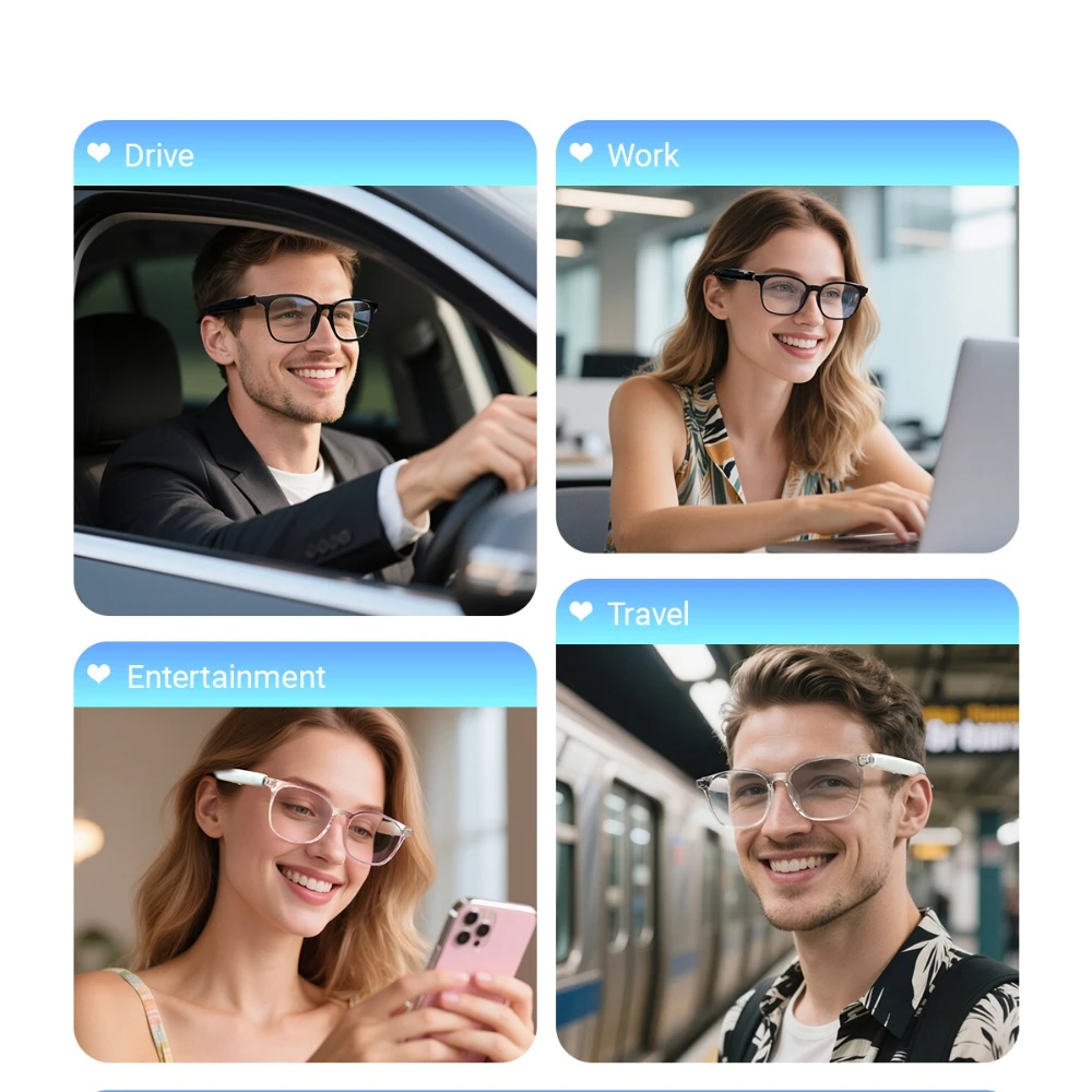 Specifiche F19 Occhiali da vista intelligenti Occhiali da sole Telecomando vocale Occhiali musicali Occhiali da vista impermeabili