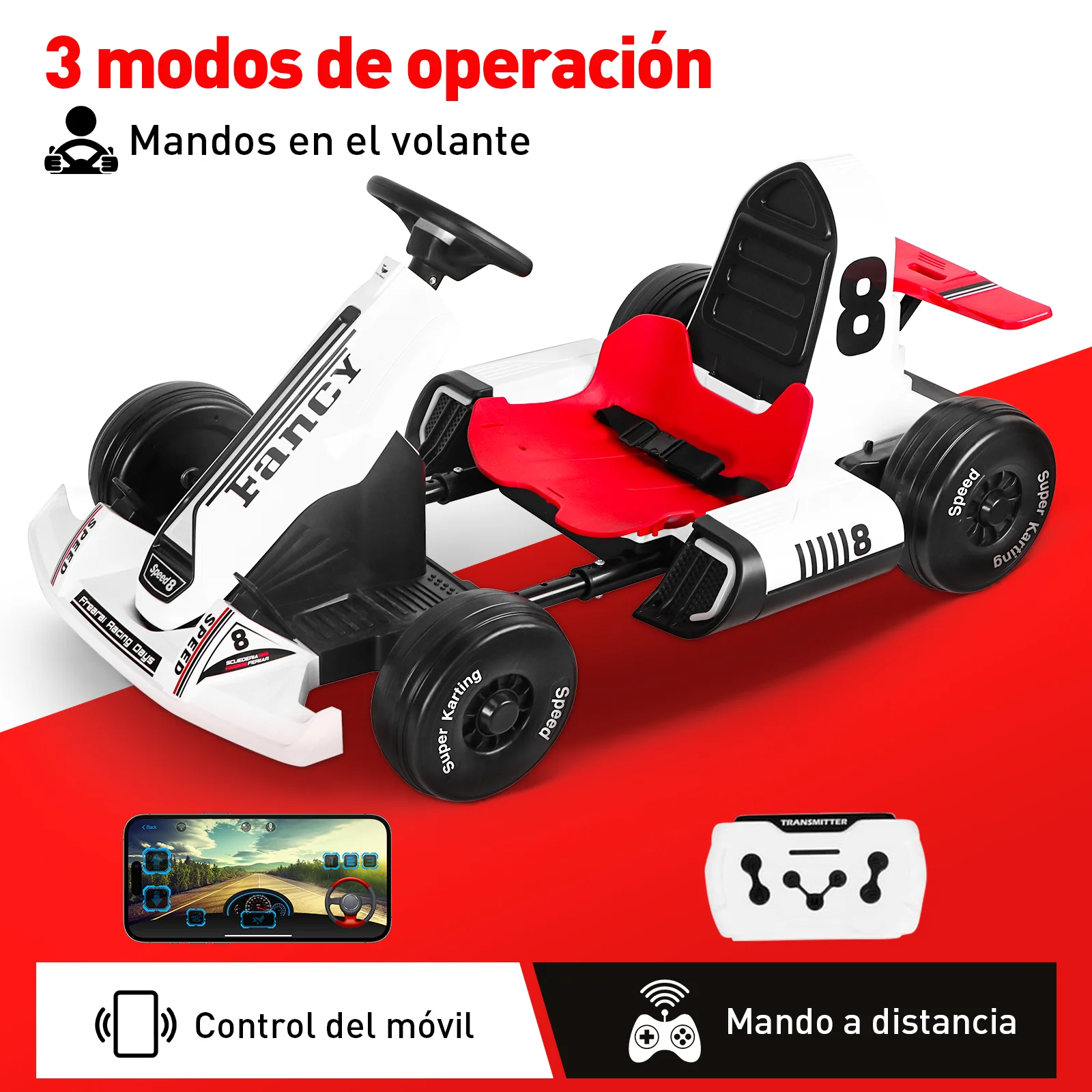 HONEYWHALE Go electric Kart for children with adjustable seat, remote Control mode, maximum speed 7 km/h, child electric car mounted with Led light