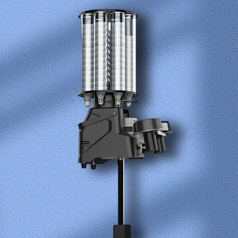 

PUSUN PB-6001 Pro Badminton Shuttlecock Practice Machine Remote Adjustable Speed Multi Shuttle Feeding 180+ Balls Training