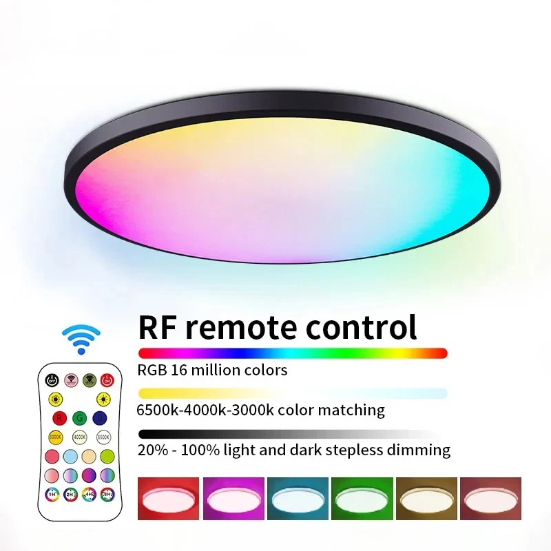 

New ceiling light RGBCW full-color dimming and color adjustment Modern Round Mounting Light for Bedroom Home Atmosphere lights