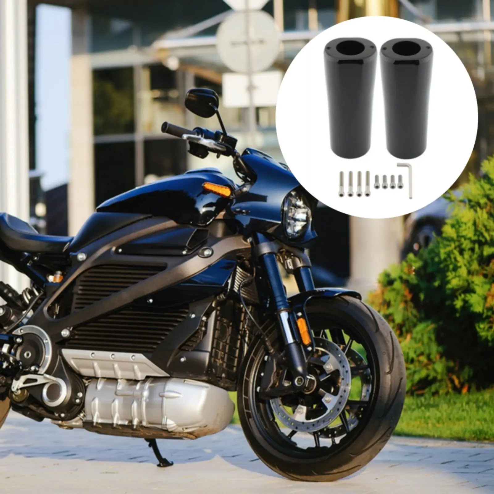 

Harley Front Fork Cover Replacement Part Chrome Fork Cover Set Vehicle Accessory Easy to Install Shielding