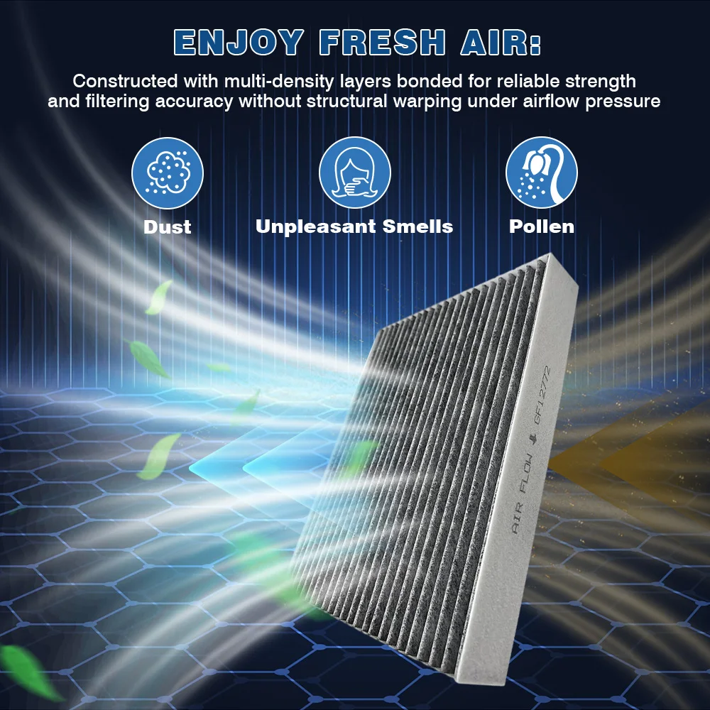 

Car Cabin Air Filter For Ford Bronco Escape Explorer Mustang Aviator Corsair Maverick JX6Z19N619BA CF12772 CAF10059P PC99542X