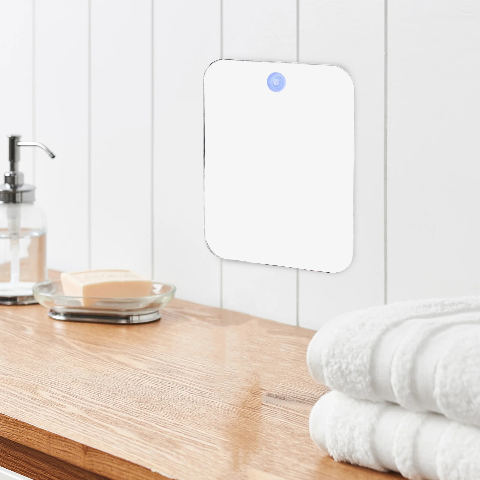 

Round Anti Fog Bathroom Travel Mirror Shatterproof Fogless Shower Mirror Adjustable Suction Cup Hanging Shaving Makeup Face