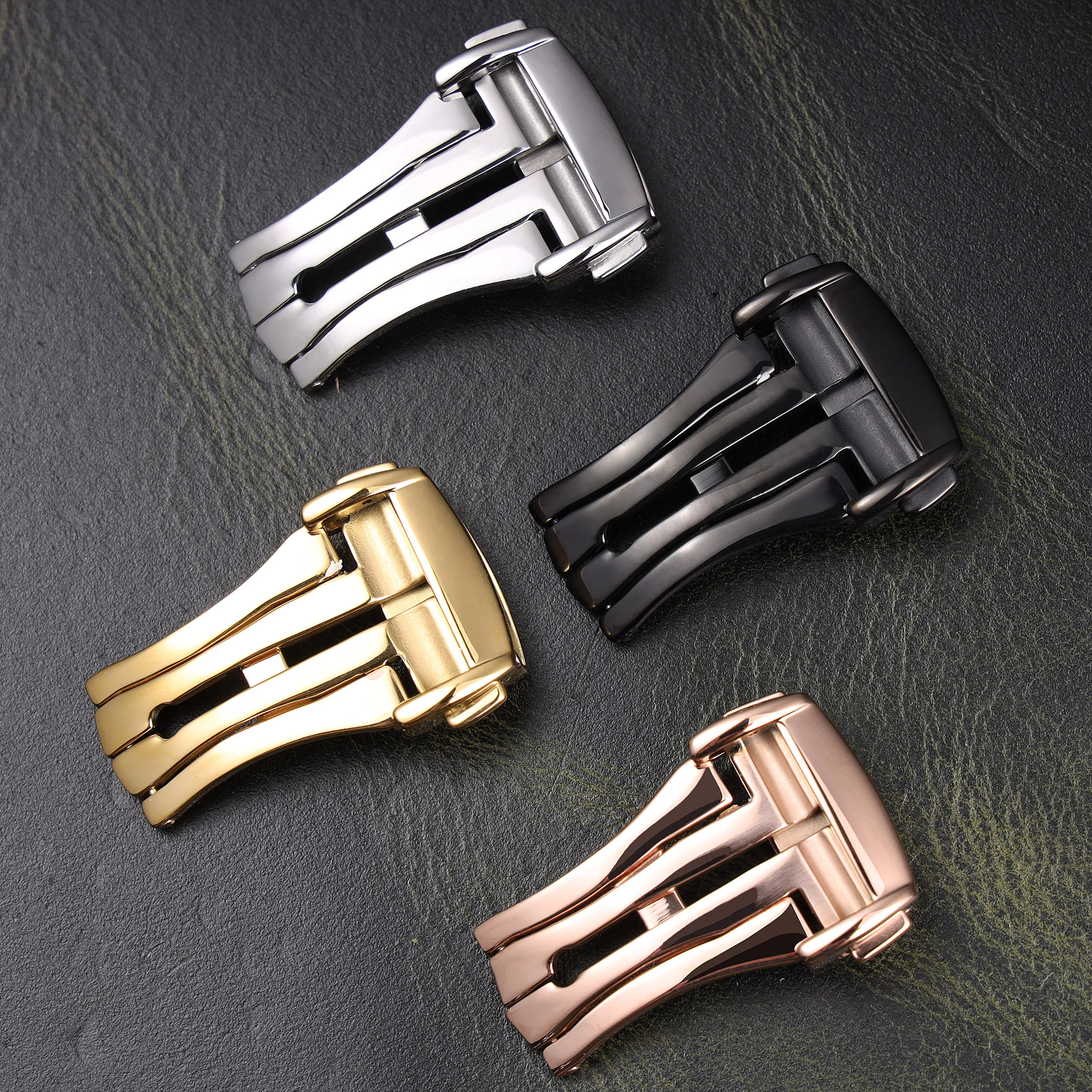 

For Omega watch buckle 16mm 18mm 20mm Stainless Steel Watch clasp for SEAMASTER Leather Rubber Watchband Butterfly Button