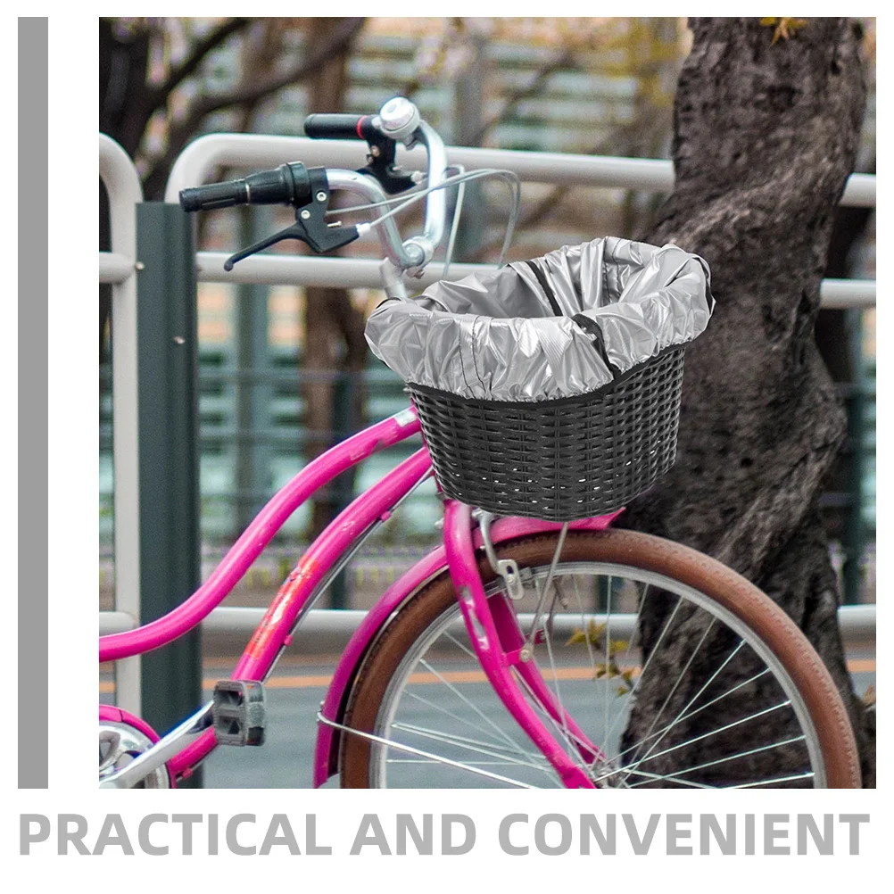 

2Pcs Waterproof Bike Basket Rain Cover Tear Resistant Oxford Cloth Cycling Basket Liner Protective Cover for Outdoor Cycling