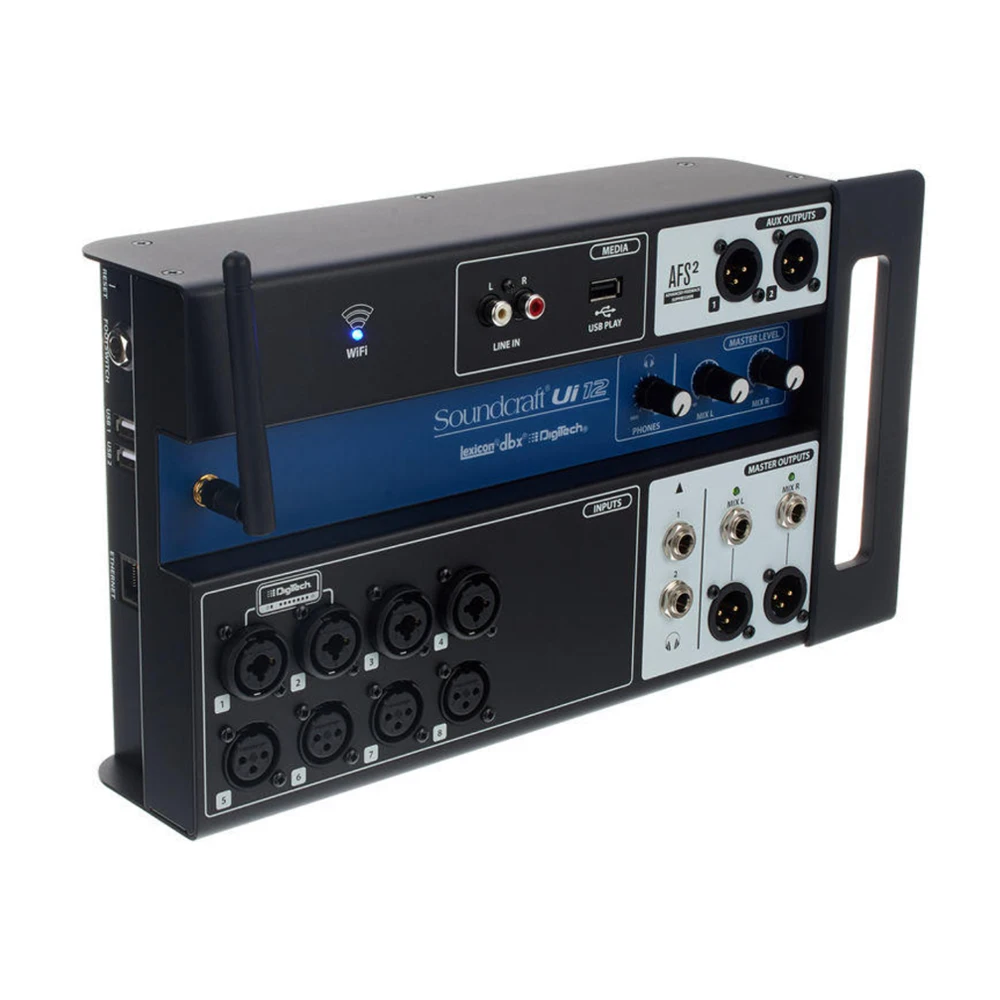 Soundcraft Ui12 12-Kanaals Afstandsbediening-Gecontroleerde Digitale Mixer Met 8 Voorversterkers, Wi 2 Aux, surfaceless Interface,Onboard Effecten