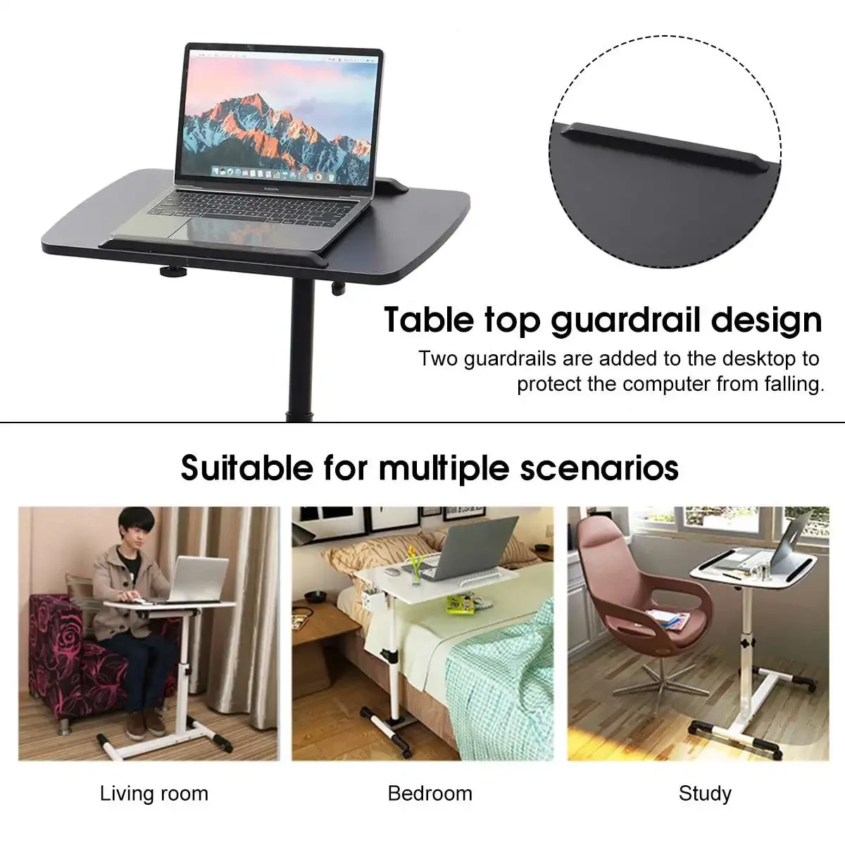 Escritorio ajustable extraíble para ordenador portátil, mesa plegable giratoria para ordenador portátil, soporte para Notebook, mesita de noche,