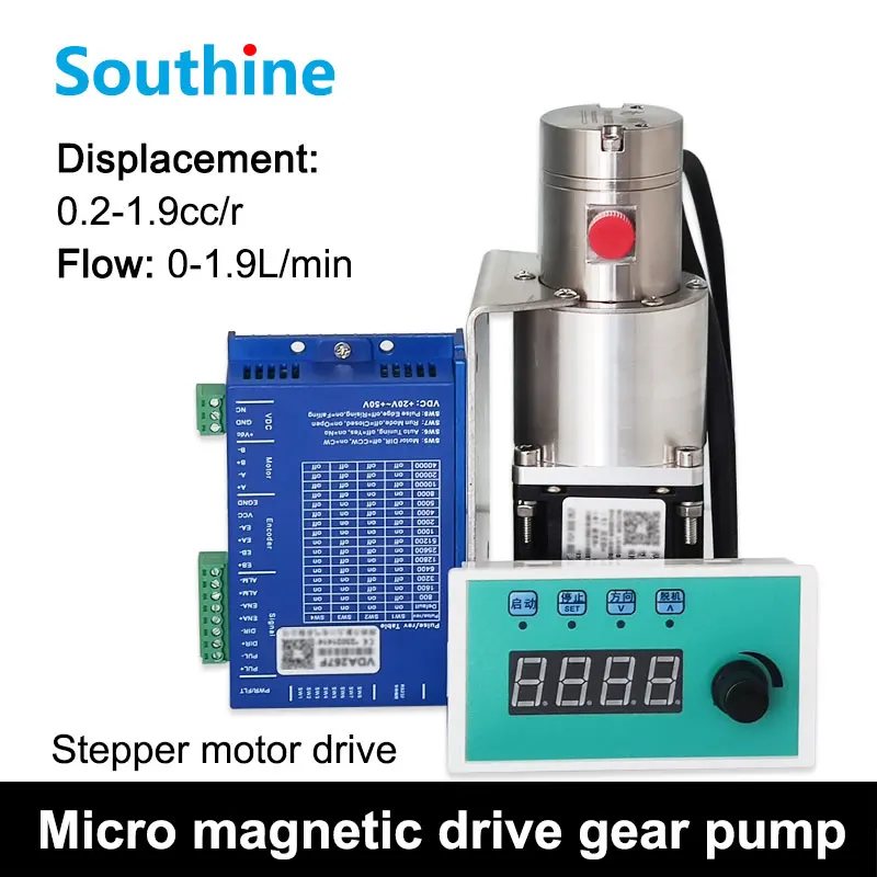 Pompa ad ingranaggi Micro DC ad azionamento magnetico con motore passo-passo pompa per fluido a Micro flusso pompa dosatrice quantitativa ad alta